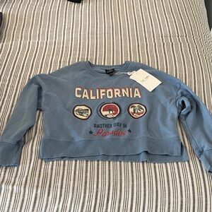 California Graphic Blue Crew Neck Sweater